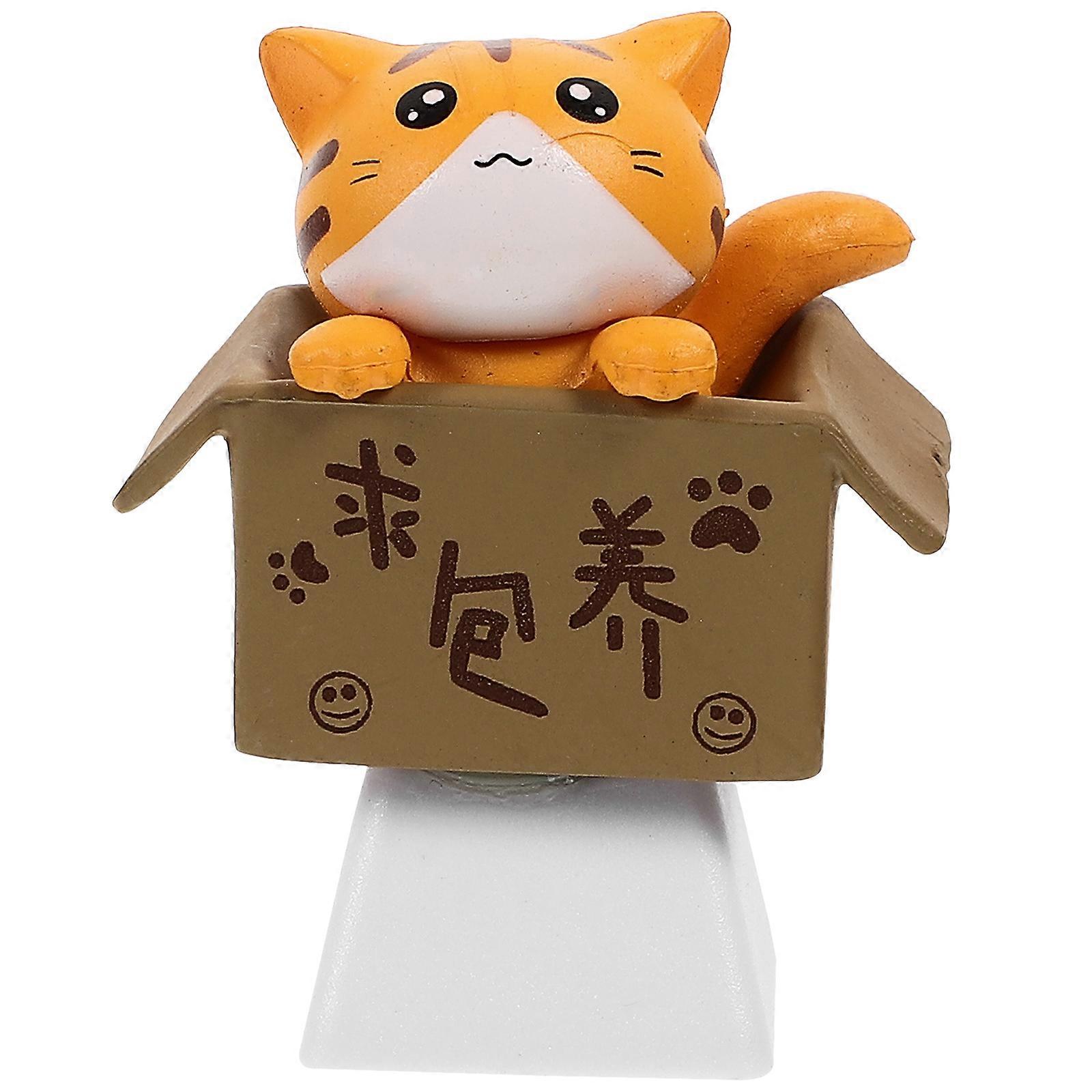 Key Caps Cat In Cardboard Box R4 Profile DIY Personalized Keyboard Keycap