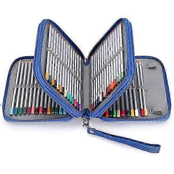 Zipper case, practical canvas pen holder for blue