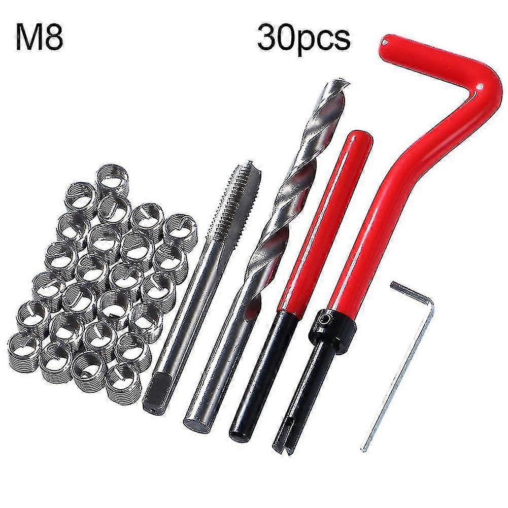 30pcs M5/m6/m8 Metric Thread Car Coil Drill Bit Repair Insert Tool For Helicoil