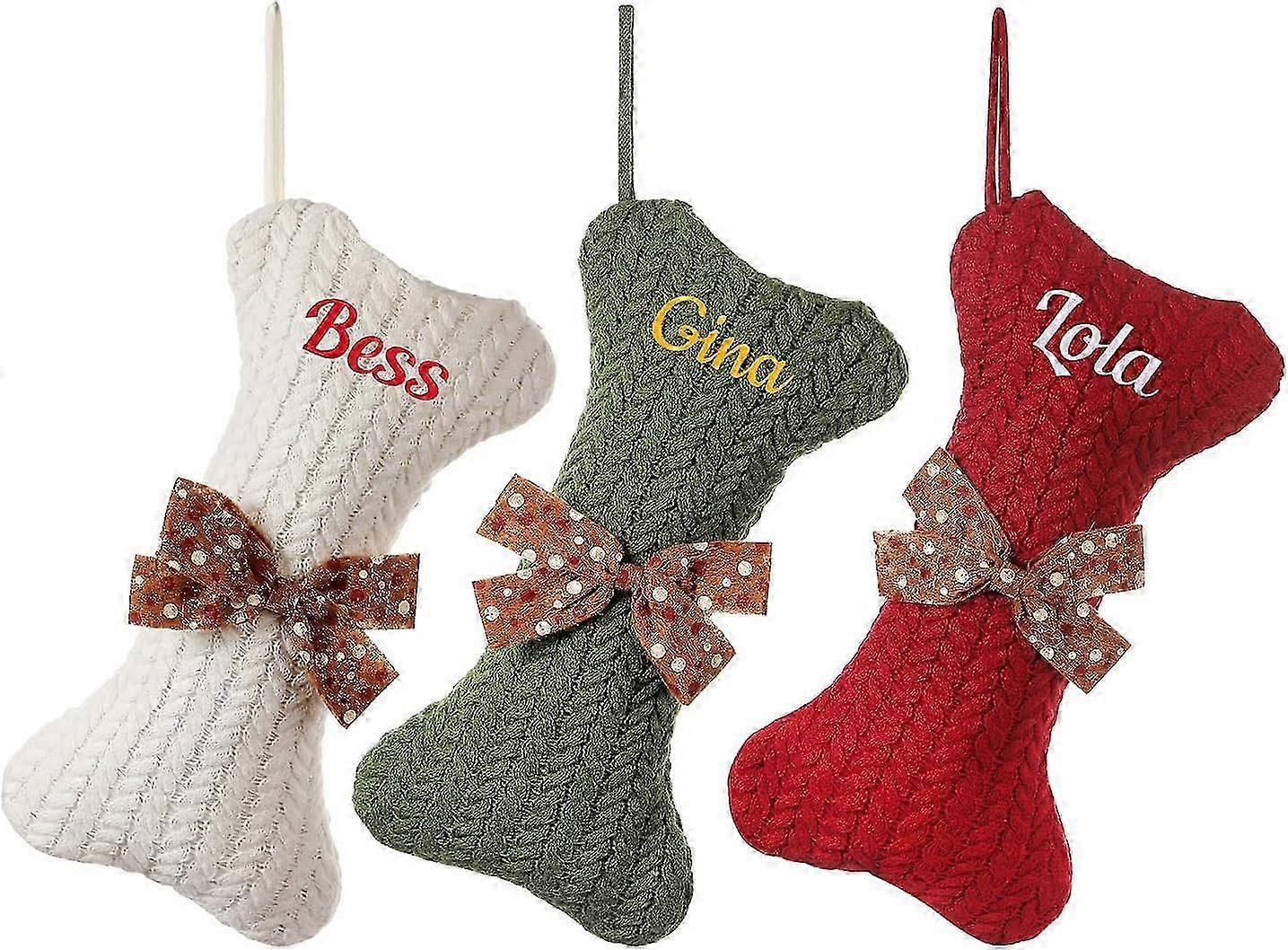 Bas de Noël personnalisés - Bas de Noël pour chien en forme d’os unique pour