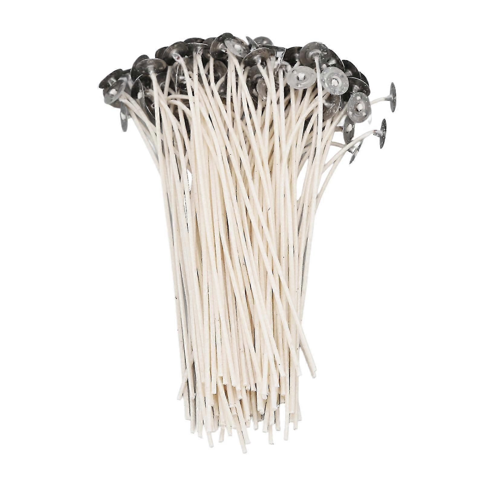 Natural Candle Wicks 100Pcs 15cm Smokeless Pre Waxed Cotton for DIY Scented Candles