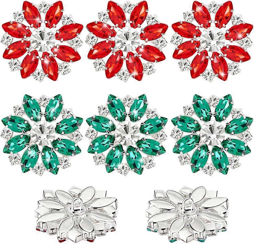 8Pcs Flower Rhinestone Buttons 2 Colors Sew on Clothing Buttons Crystal Embellishments Rhinestone Shank Buttons Rhinestone Decorative Button DIY