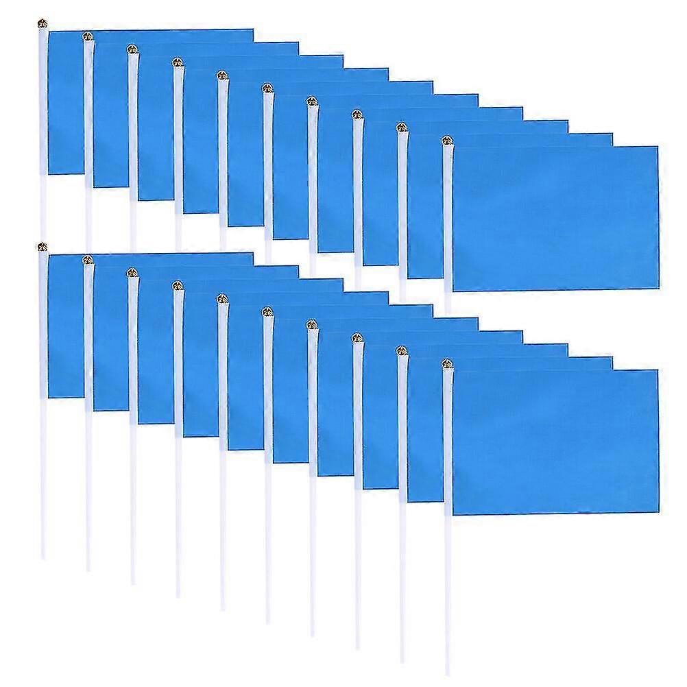 100pcs Handheld Square Flags Solid Color Mini Flag Party Supplies Party Celebration Flags (blue)