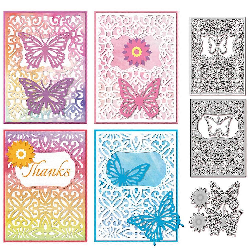 Butterfly Carbon Steel Cutting Dies Stencils for DIY Scrapbooking Photo Album Decorative Embossing Paper Card 107~152x108~112x0.8mm 3pcs/set