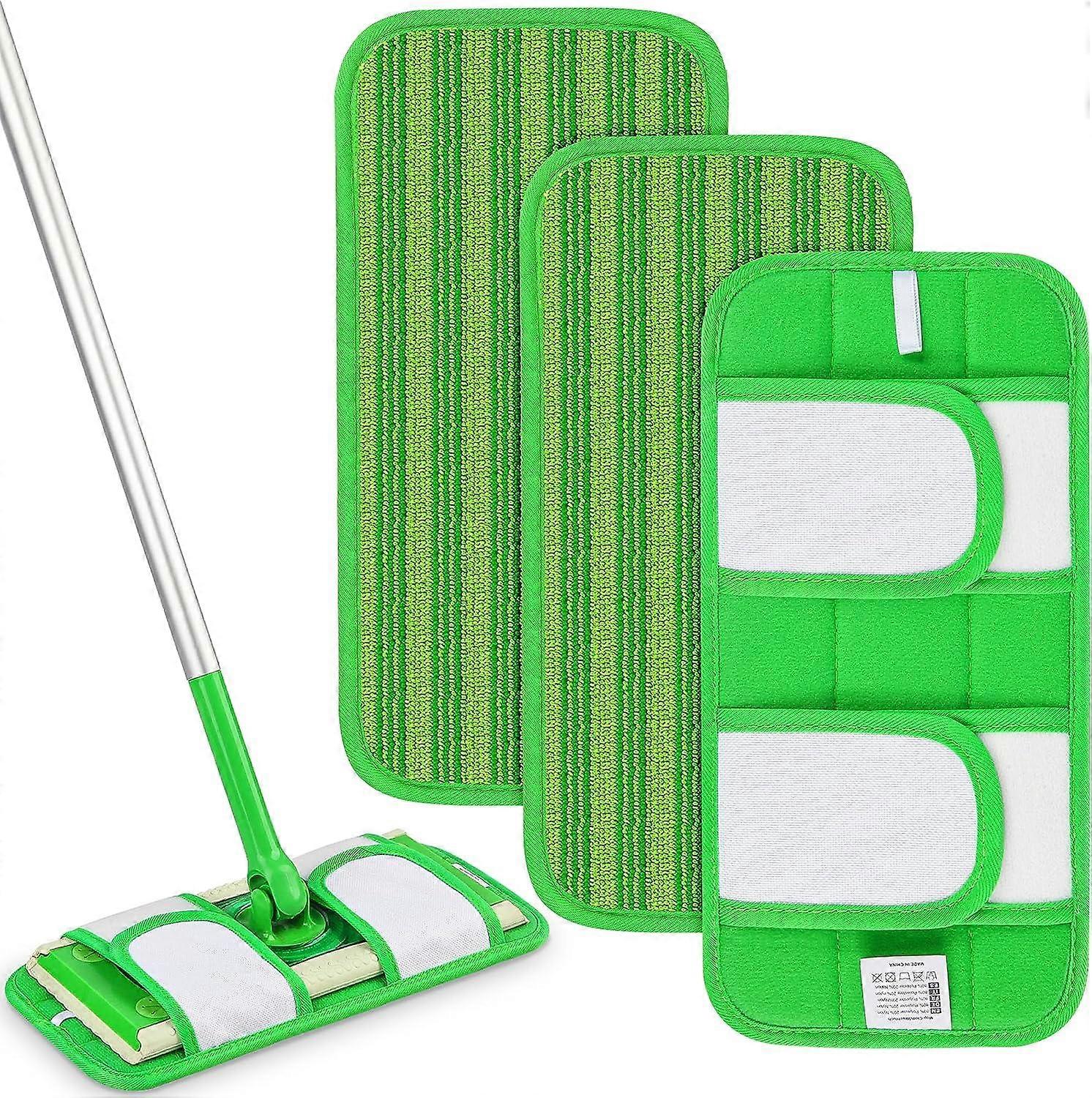 Reusable Mop Pads Compatible with Swiffer Sweeper Mops-12 Inch Washable Microfib
