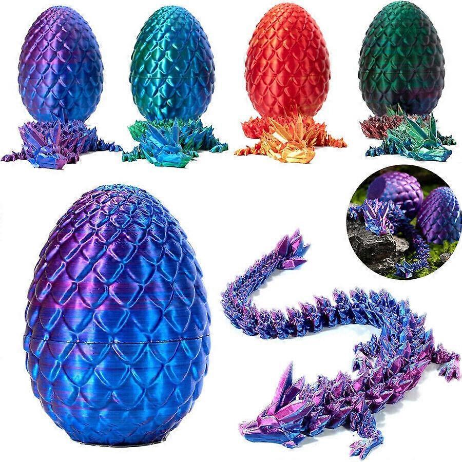 Mystery Dragon με αυγό πλήρως αρθρωτό 12 "εύκαμπτο δράκο 3D τυπωμένο στολίδι, 100% νέο