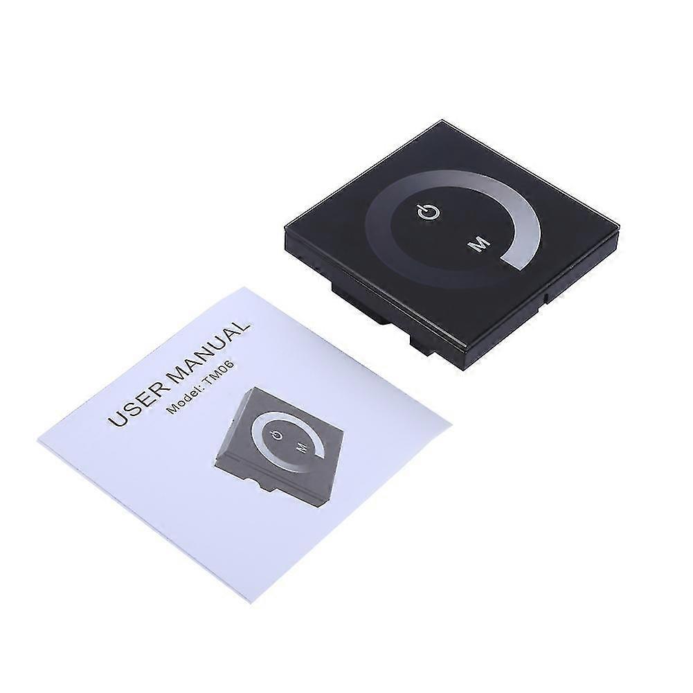 Single Color Touch Panel Dimmer Wall Switch Controller LED Light Strip DC 12V-24V  Black