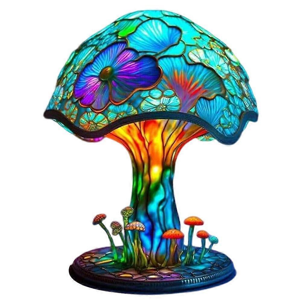 Colorful Mushroom Table Lamp Decoration Design Home Resin Craft Mushroom Lamp Home Courtyard Design Usb Plug