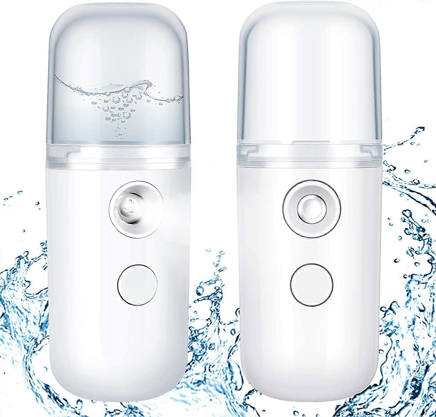 2 Pieces 30ml Mini Face Humidifier Portable (White)