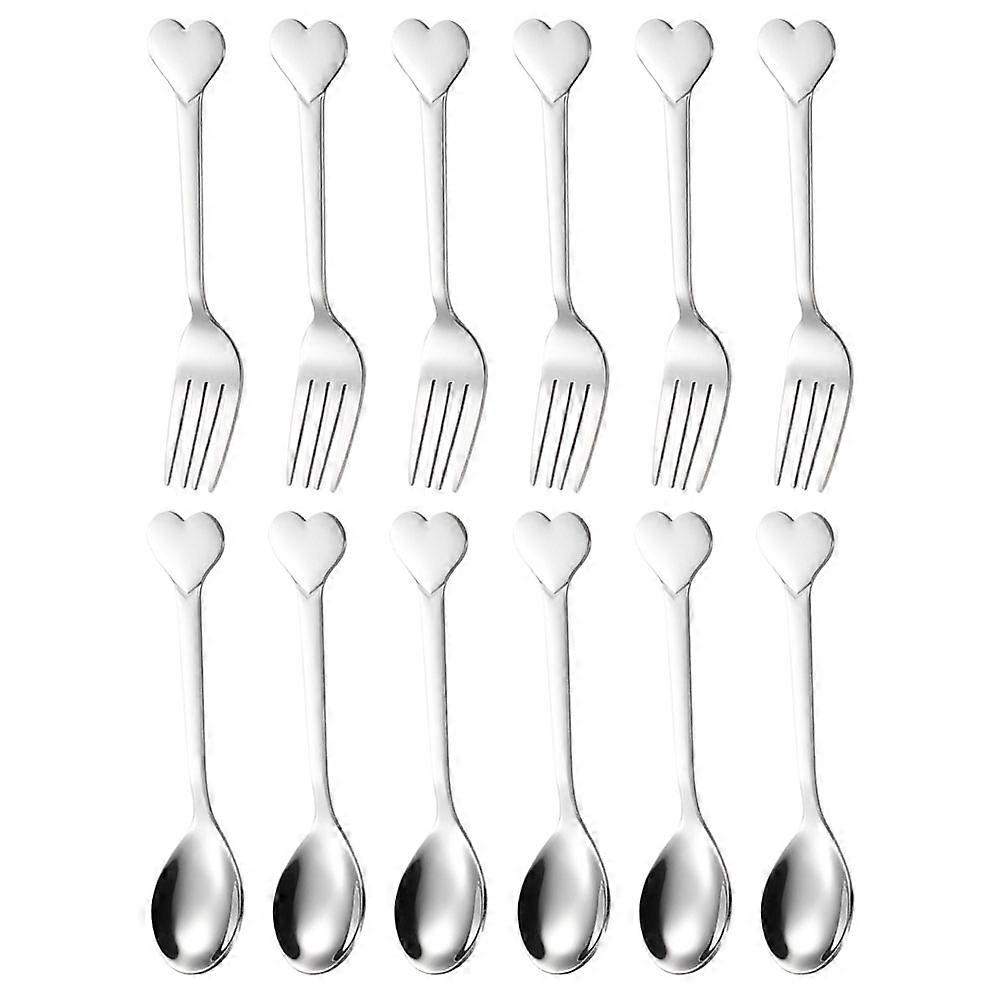 1 Set of Delicate Dessert Spoon Reusable Salad Fork Multi-function Appetizer Fork