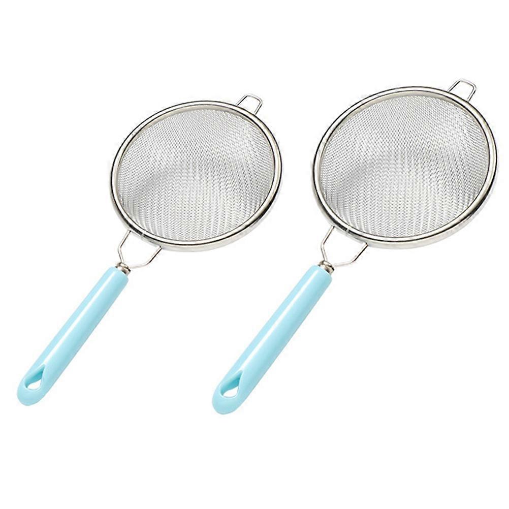 2 Pcs Metal Strainer Strainers Colanders Fine Mesh Sieve Slotted Skimmer Nd Filter