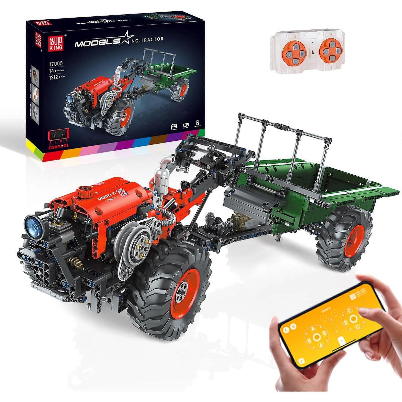 Mould King Tractor Building Sets Toy, Electric Toy Building Kits with Remote Control & APP Control, Creative Engineering Vehicle Building Blocks for A