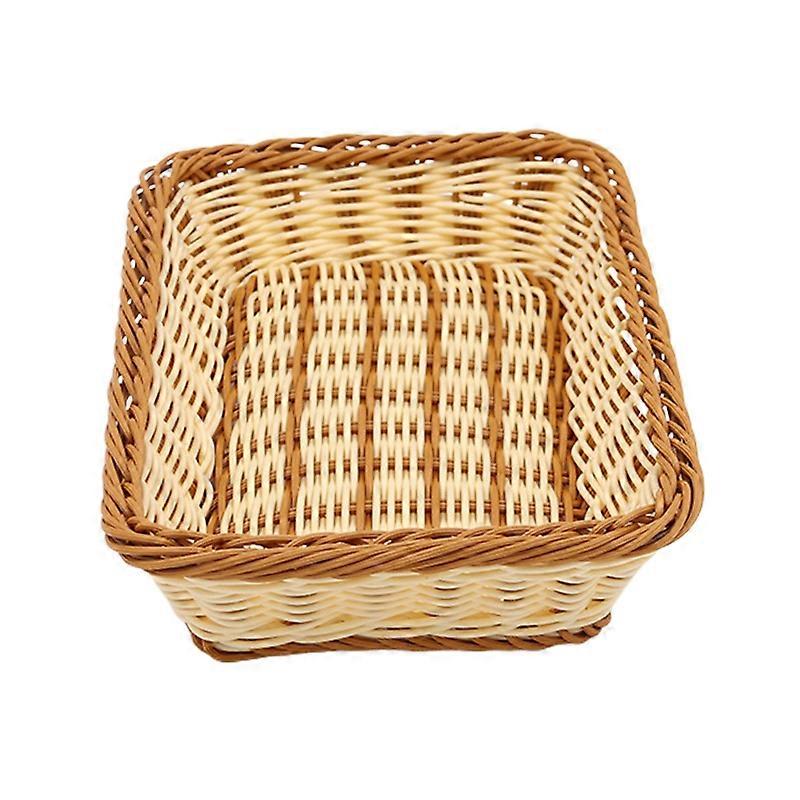 Storage Basket Versatile Tasteless Eco-friendly Rattan Rectangular Picnic Basket for Supermarket JIKAIX