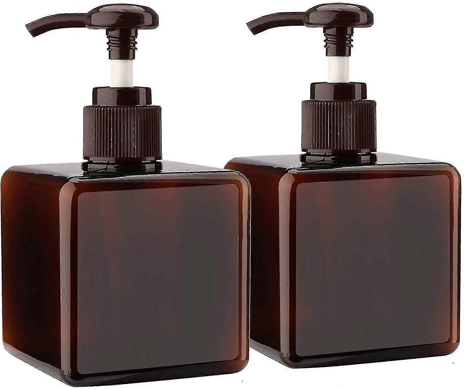 2 Pack 250ml Refillable Empty Plastic Pump Bottle Brown (brown) - #1 250ml Pump Bottle