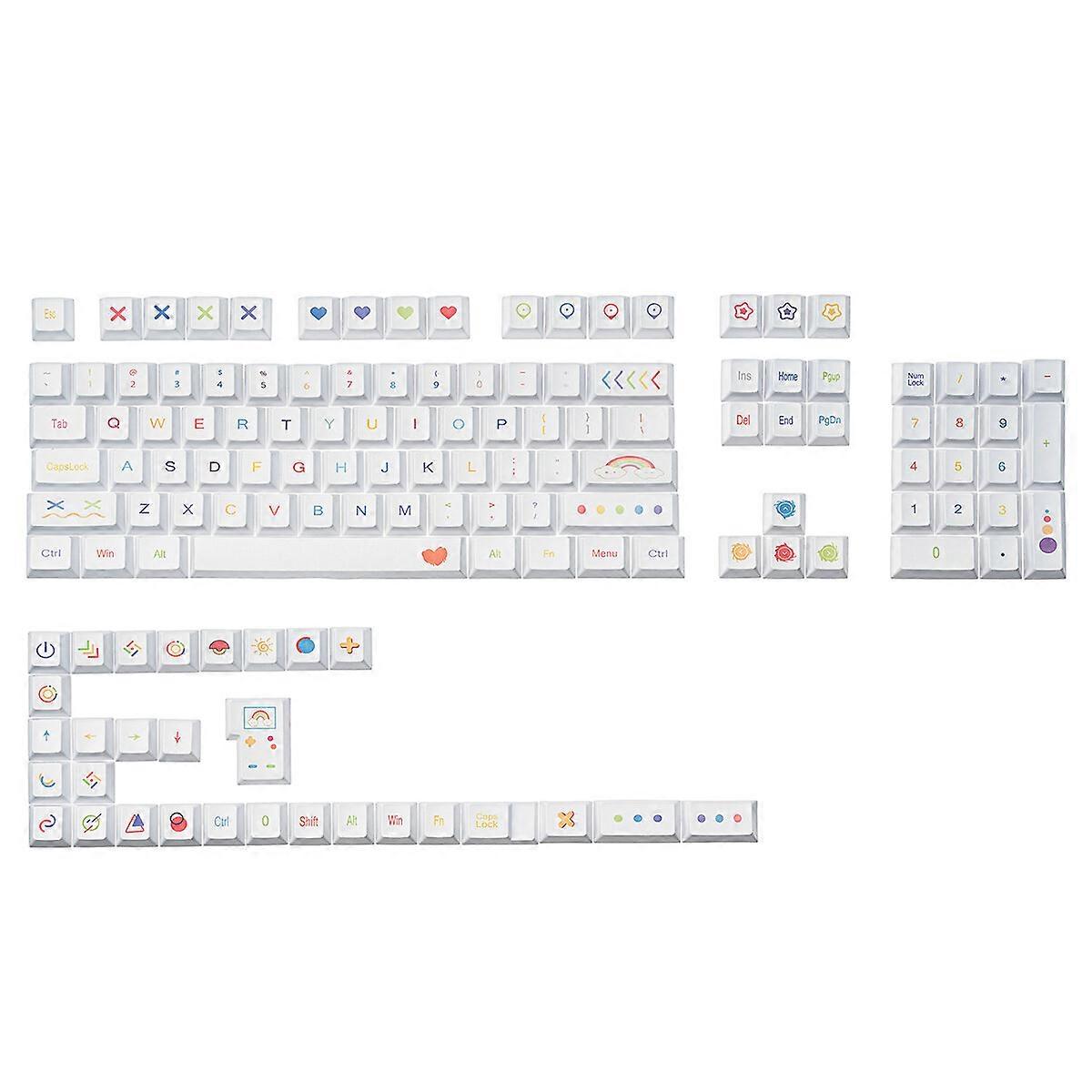 129 Keys Pencil Chalk Pbt Keycap Set Sublimation Charry Profile Custom Keycaps For Mechanical Keyboards