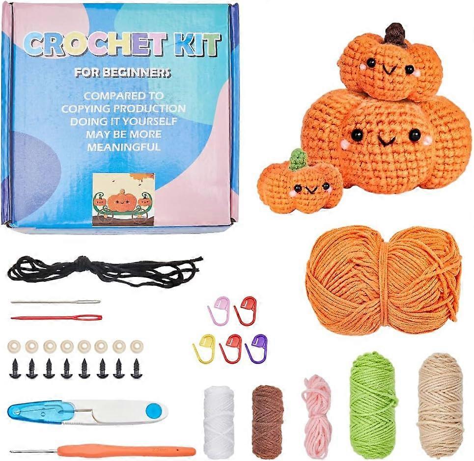 Halloween Crochet Kit Crochet Starter Kits Thanksgiving Pumpkin Crochet with Step-by-Step Video Tutorials Instructions Crochet Kits for Beginners Adul