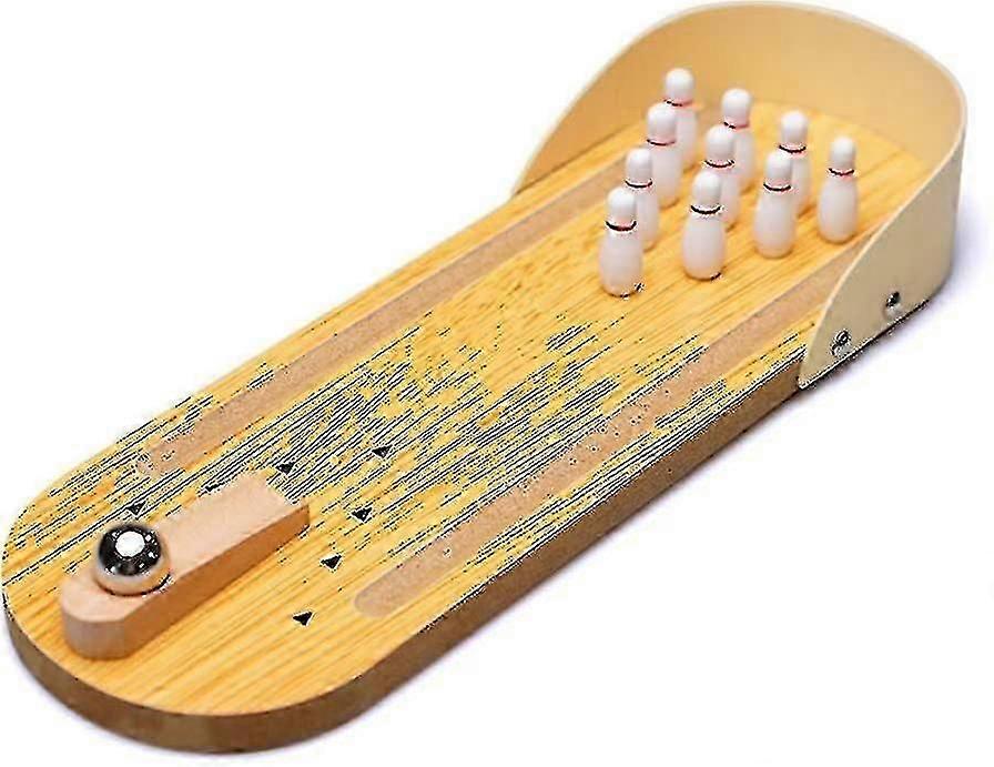 Mini Bowling, Wooden Desktop Tabletop Bowling Indoor Bowling Toy Classic Desk Ball Board Toy