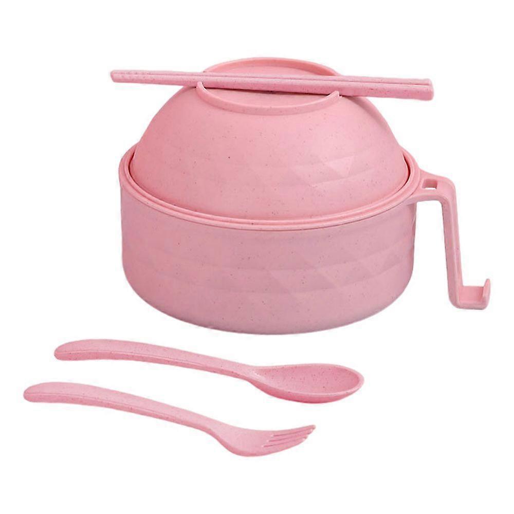 Microwave Ramen Cooker Set with Handle Spoon Chopsticks Fork Noodle Bowl Soup Bowl Set for Ramen Pasta Grains Salads Versatile Kitchen Utensils for Ho