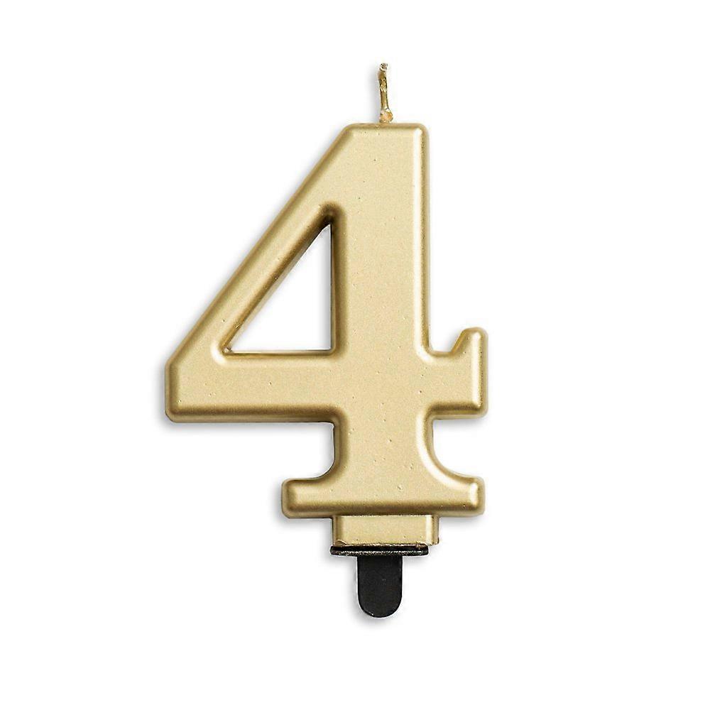 Zahlenkerze '4' Gold