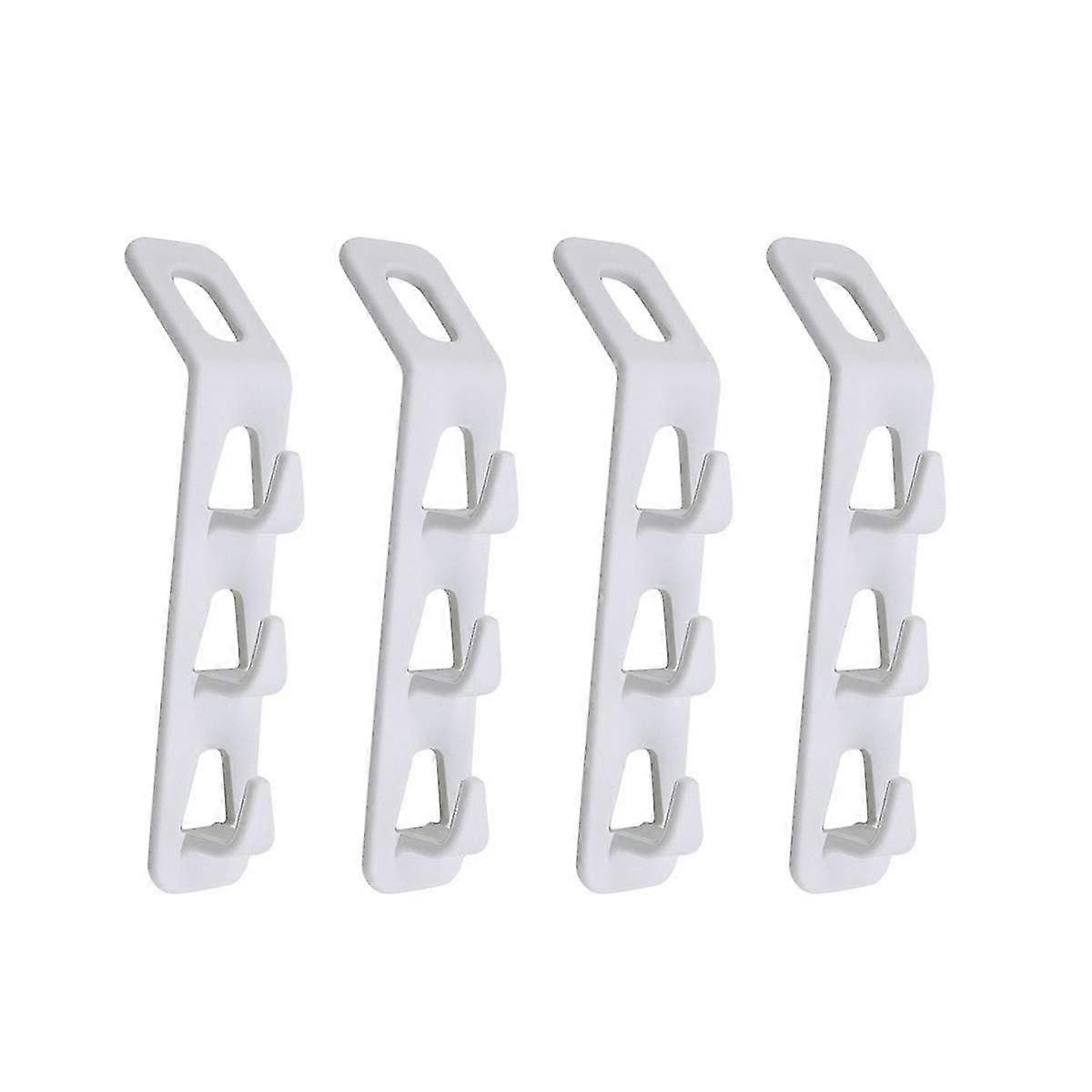 4pcs Multi-Function Multi-Layer Cabinet Clothes Connection Folding Storage Clothes Rack, White