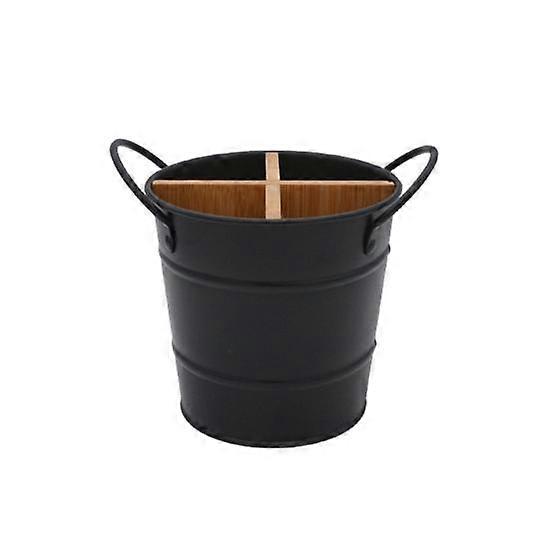 Retro Kitchen Utensil Holder Large Capacity Stainless Steel 4-Grids Spoon Fork Chopsticks Holder for Restaurant