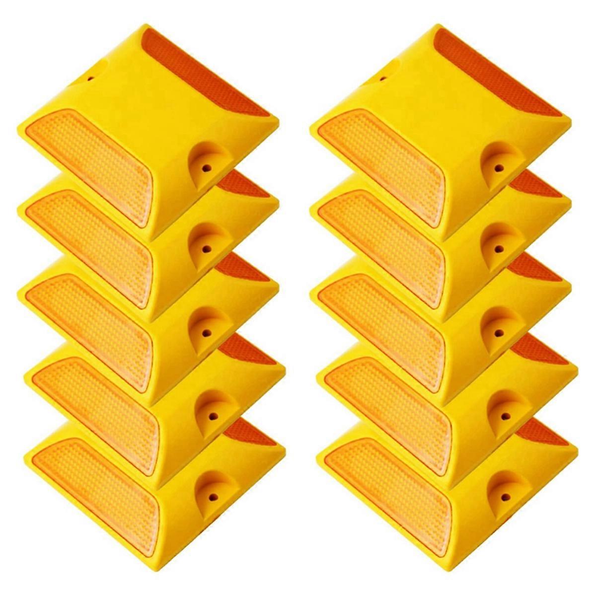 Road Reflective Marker , Double Side Reflective Pavement Marker Plastic Asphalt Stud Marker -- 10 Pieces