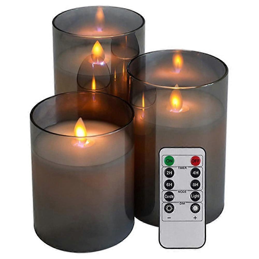 Flameless Candles Flickering With Remote, Battery Operated Candles, Plexiglass Led Candles For Home Table Decor
