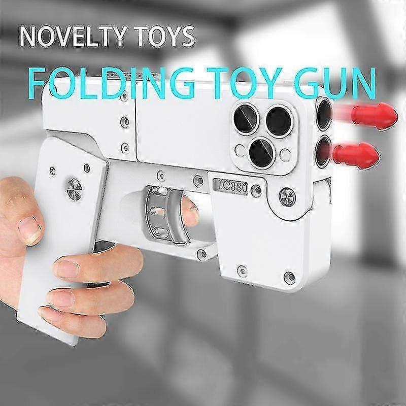 Creative Folding Toy Pistolet Handgun Toy Card Gun avec des balles douces Alloy Shooting Model pour adultes Garçons Enfants Party Cadeaux