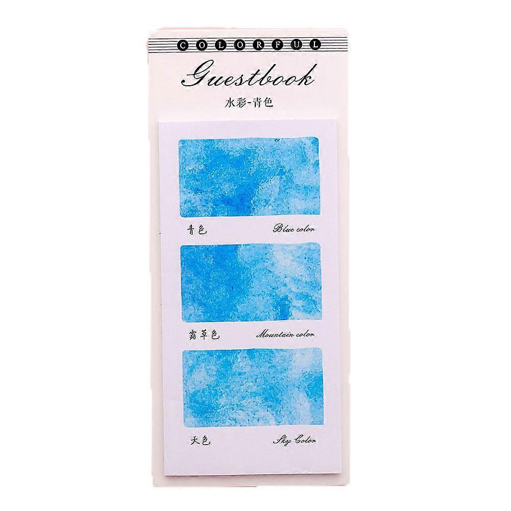 30 feuilles multicolore bloc-notes simple aquarelle autocollant (cyan)