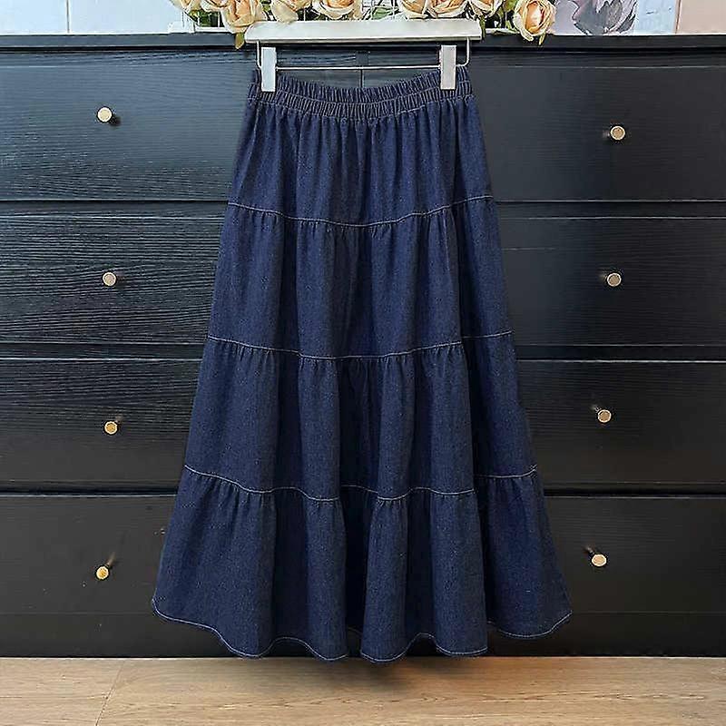 ZANZEA Womens Casual Elastic Waist Loose Long Skirts