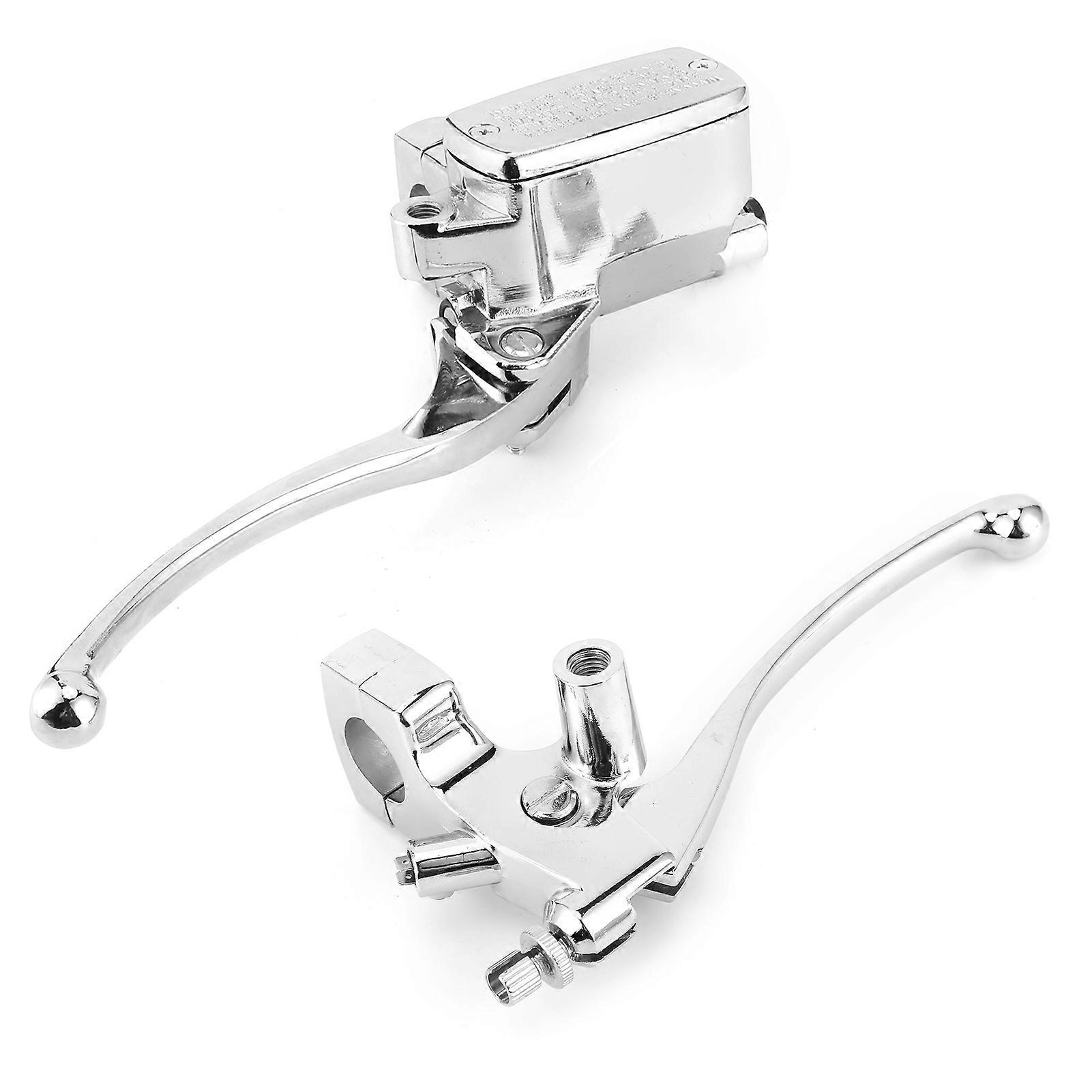 Ensemble de levier de maître-cylindre d'embrayage de frein hydraulique argenté universel pour guidon de 1 po