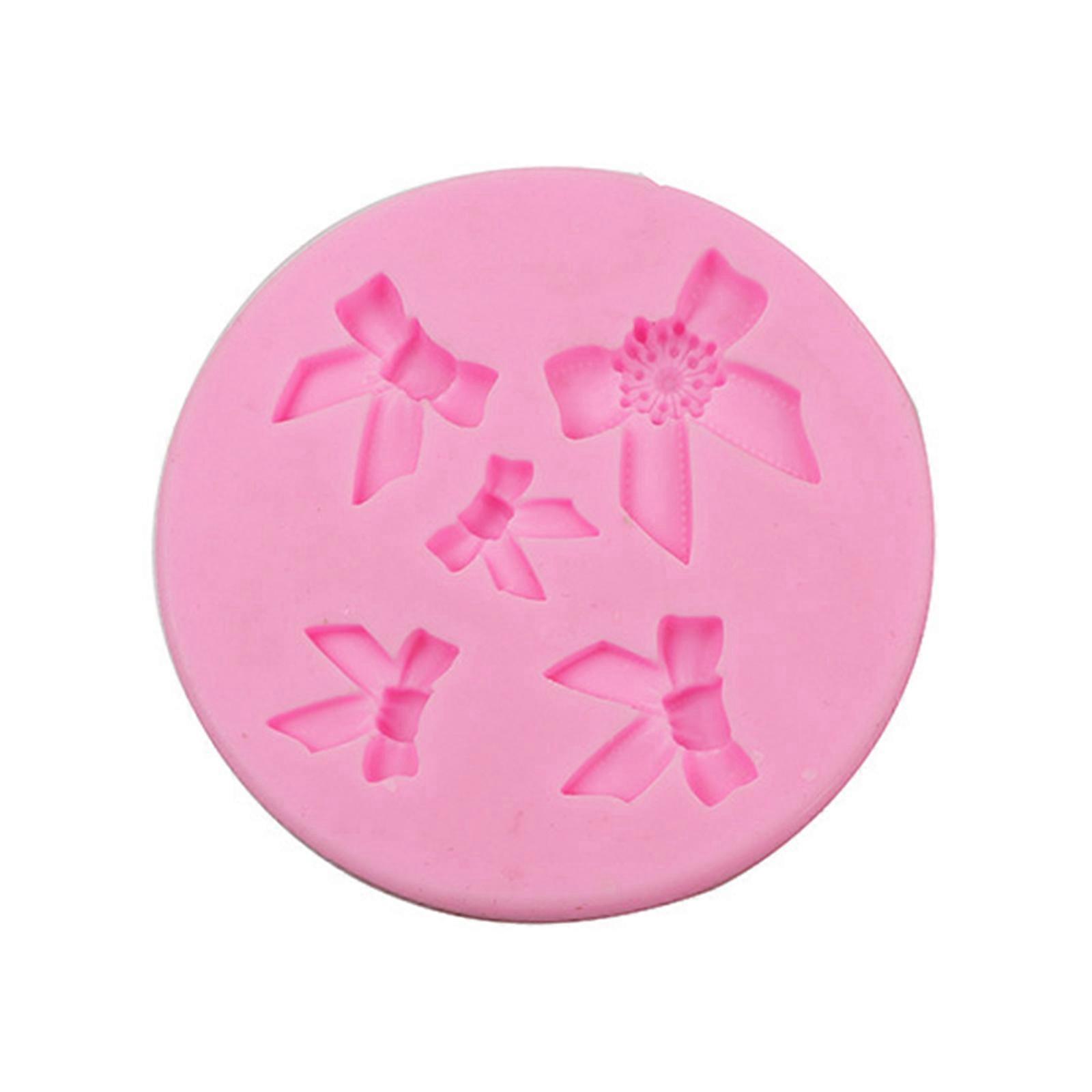 قوالب حلوى الشوكولاتة Bowknot حلوى على شكل قوالب سيليكون أقراص سكرية DIY كعكة أقراص سكرية كعكة بسكويت الخبز قالب كعكة توبرز وردي