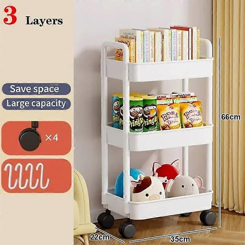 Mobile Storage Rack Trolley Organizer Household Kitchen Multifunctional Cart With Wheels Home Accessories Multi Storey Bookshelf