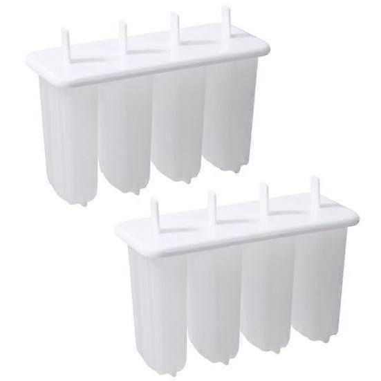 Food Grade Non-Stick Reusable Easy Demoulding with Stick And Lid Ice Cubes Making Eco-friendly 4-Cavity Popsicle Silicone Molds