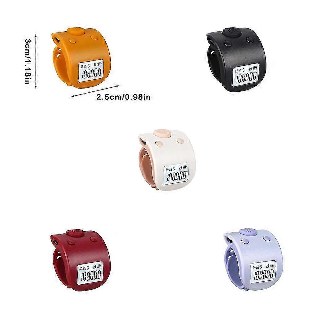 Electronic Tally Counter Counting Tool Rechargeable glow-in-the-dark Hand Ring Counters for Travel Tally Adult