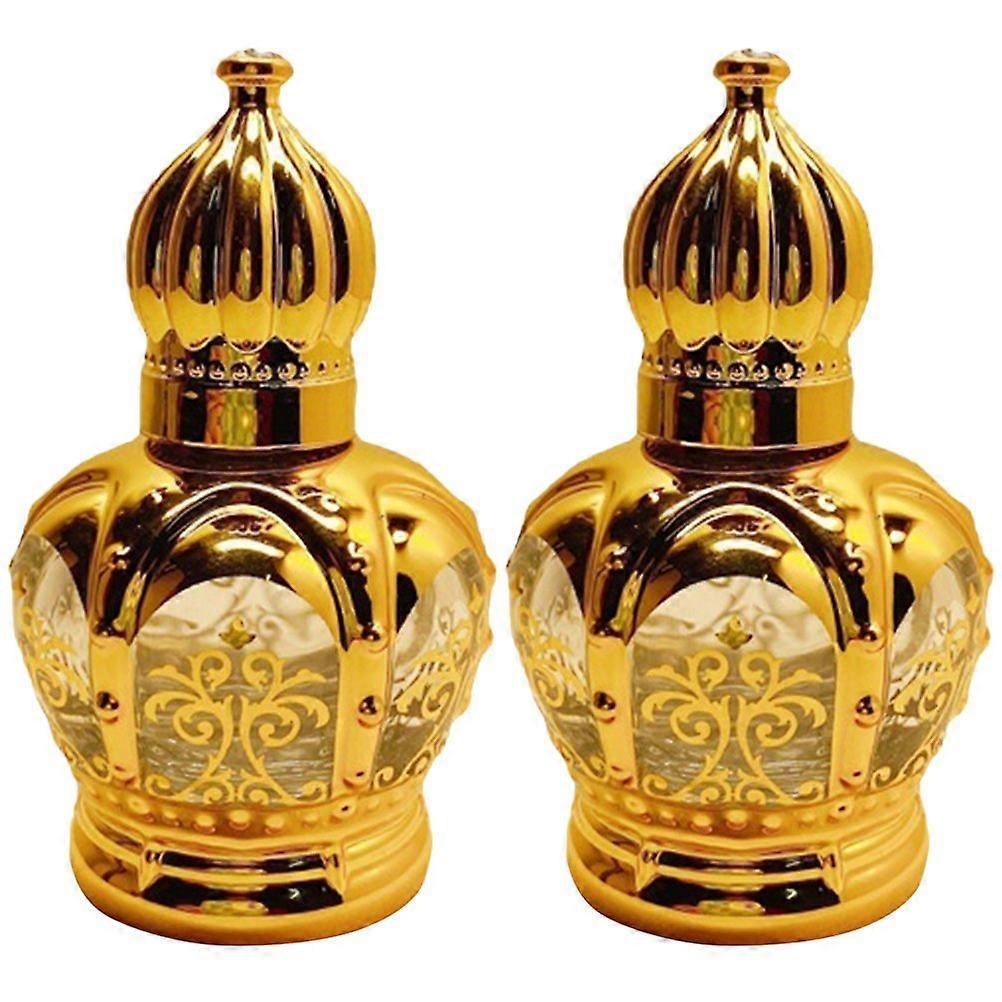 2Pcs Essential Oil Bottles Perfume Roller Bottles Empty Roll On Glass Bottles(15ml)