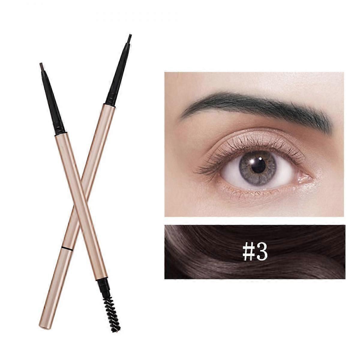 Eyebrow Pencil in Teardrop Tip w/ Spoolie Brush, Dual Ended Eyebrow Pen - Long Lasting Natural Fills and Defines Brow Tint