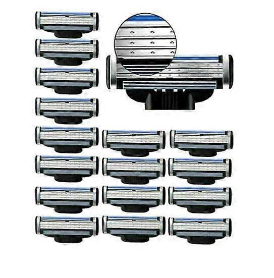 16pcs Compatible compatible Mach 3 Blades Less Steel Blades Replacments