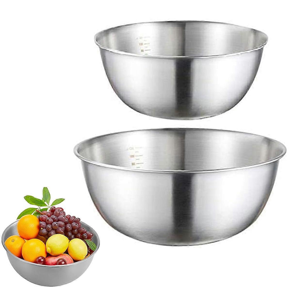 Salad Bowls Set Stainless Steel, Mixing Bowls With Premium Material, Versatile Use For Cooking, Baking And Prepping, Deep Construction And Wide