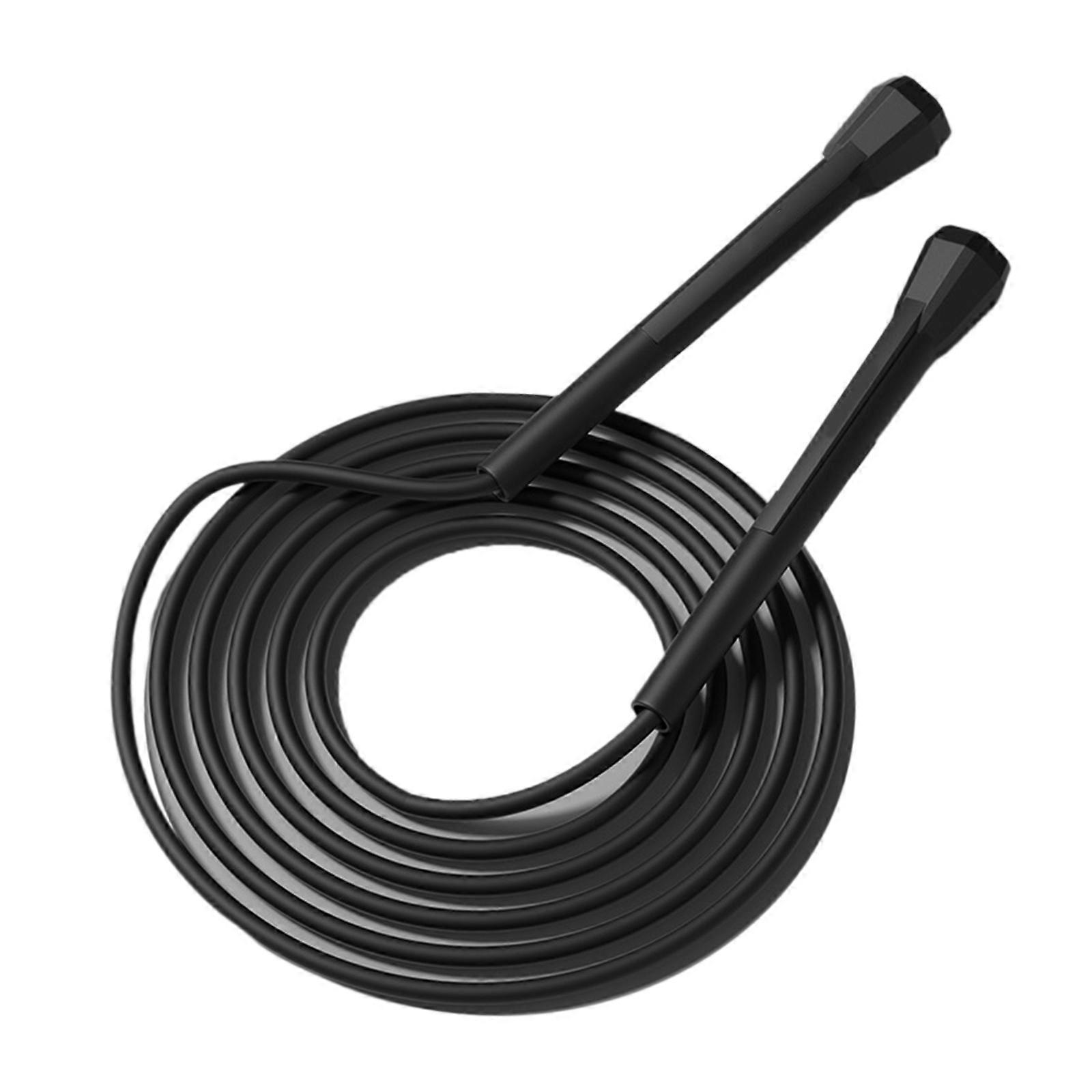 Skipping Rope with Nonslip Handle and Adjustable Length for Girl Boys, Jumping Rope Exercise Fat Burnings Gym Training  Black