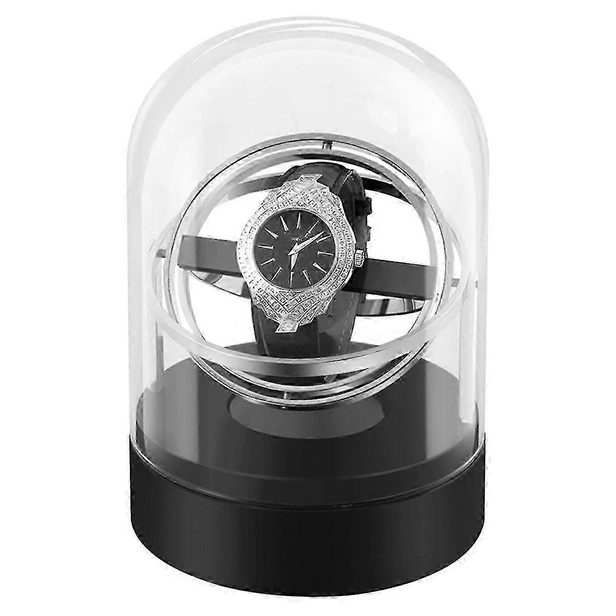 Watch Winder compatible with Automatic Watches Box Automatic Winder Storage Display Case Box Silver (Without Watch)