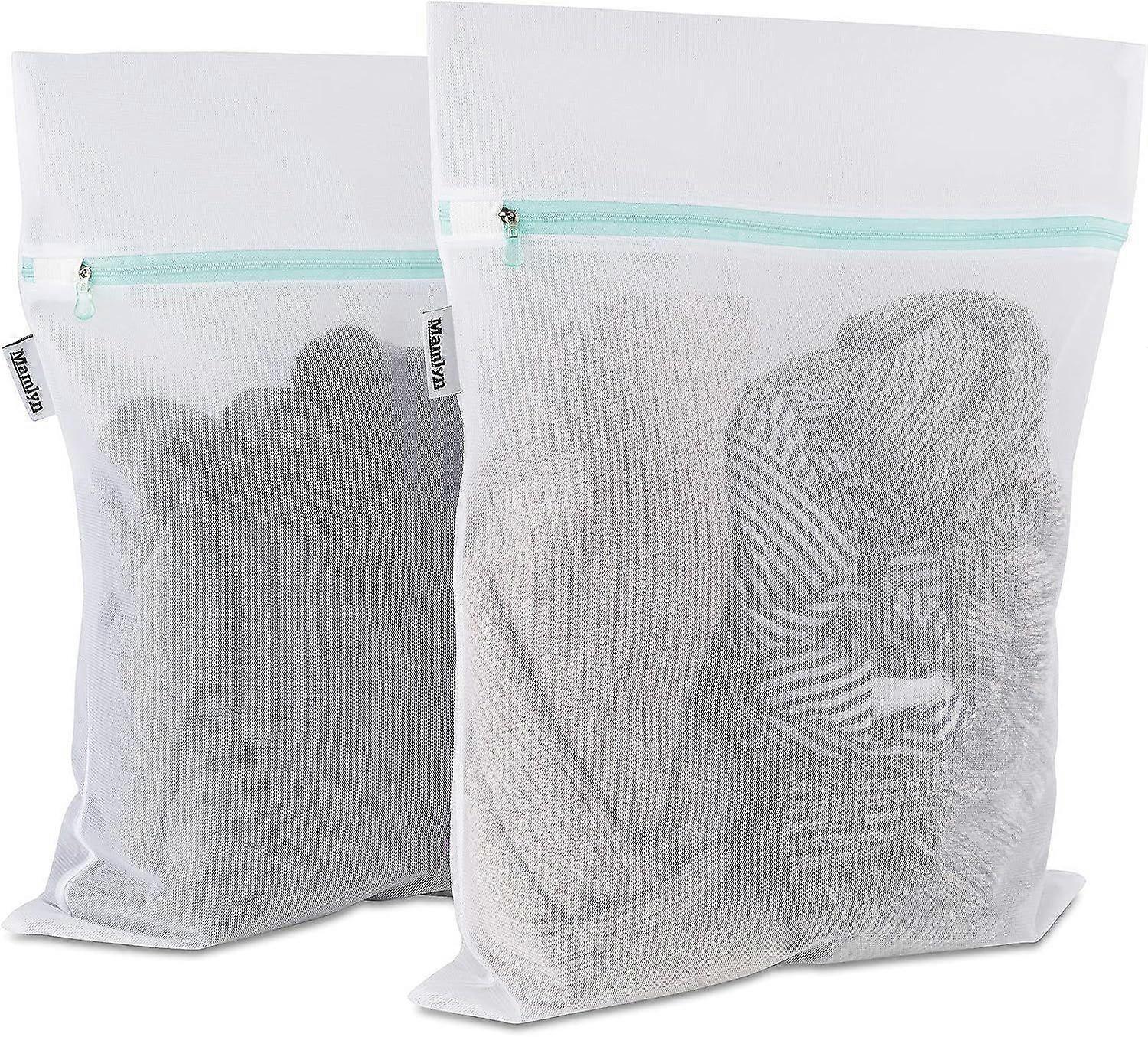 Nettingpose for finvask, vaskepose for undertøy og dameundertøy, sminkepose (2 medium)