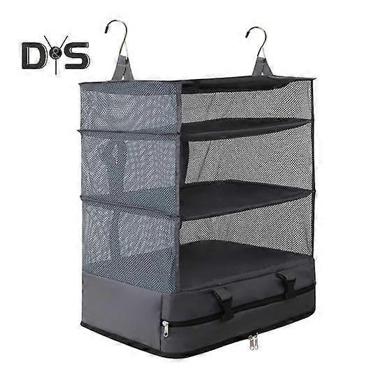 Hanging Suitcase Organizer Large Capacity Zipper Closure Multipurpose Collapsible Suitcase Travel Organizer Storage Bag