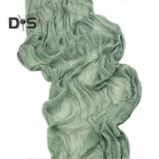 Wedding Party Table Runner Gauze Bohemian Style Pleated Solid Color Stain-Proof Reusable Table Protection Decoration Prom Banquet Table Runner