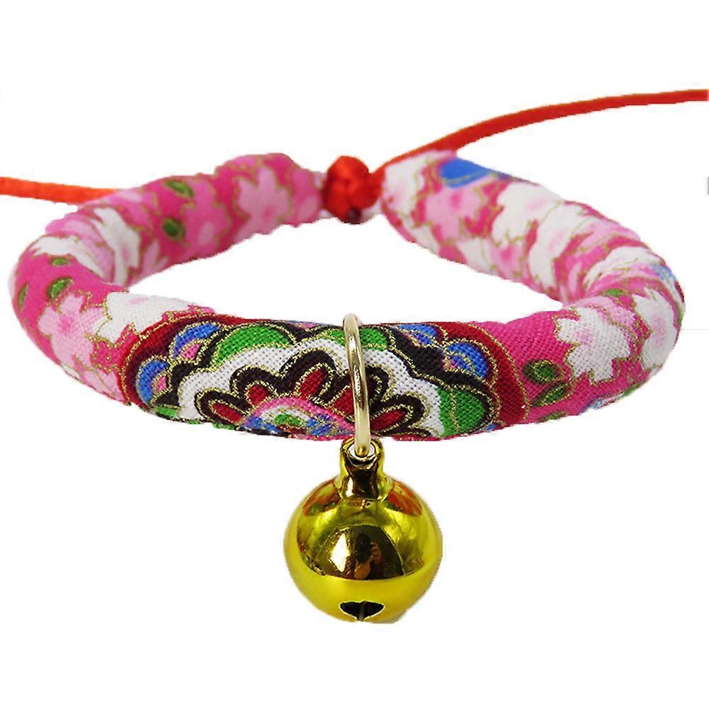 Printed Adjustable Dog Cat Collar with Bell