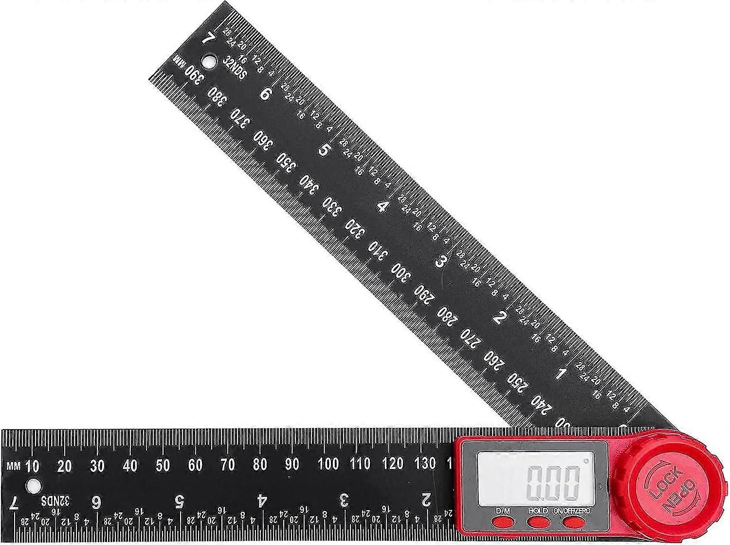 360 Degree Dual Scale Digital Angle Protractor, 200mm Angle Ruler with LCD Display and Lock Function, Protractor for Engineering, Woodworking, Constru