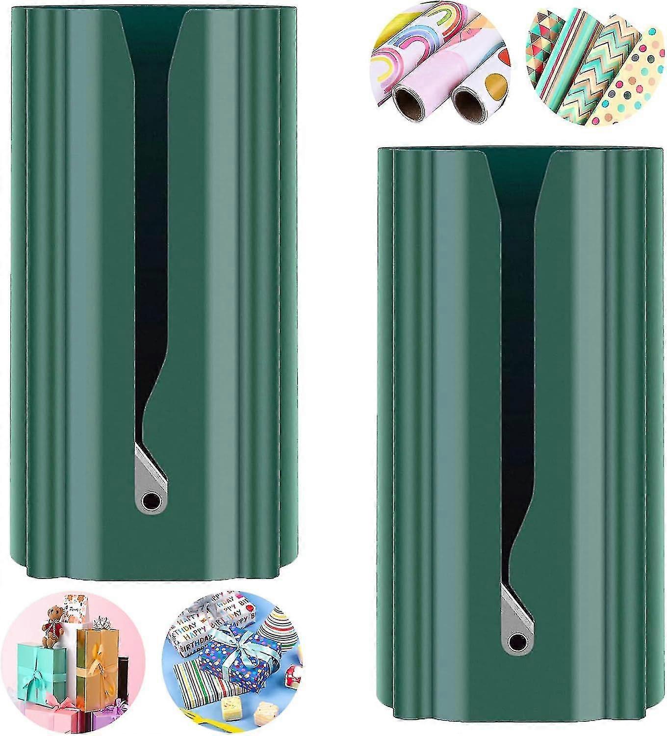 Wrapping Paper Cutter, 2pcs Gift Wrap Cutter, Christmas Wrapping Paper Cutter Tool, Useful Sliding Wrapping Paper Cutter, Wrapping Paper Roll Cutter E