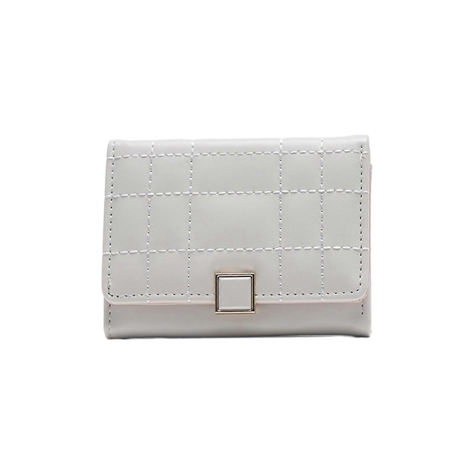 Trendy PU Leather Credit Card Holder Short Wallet Keep Your Cards Organized in Style  White