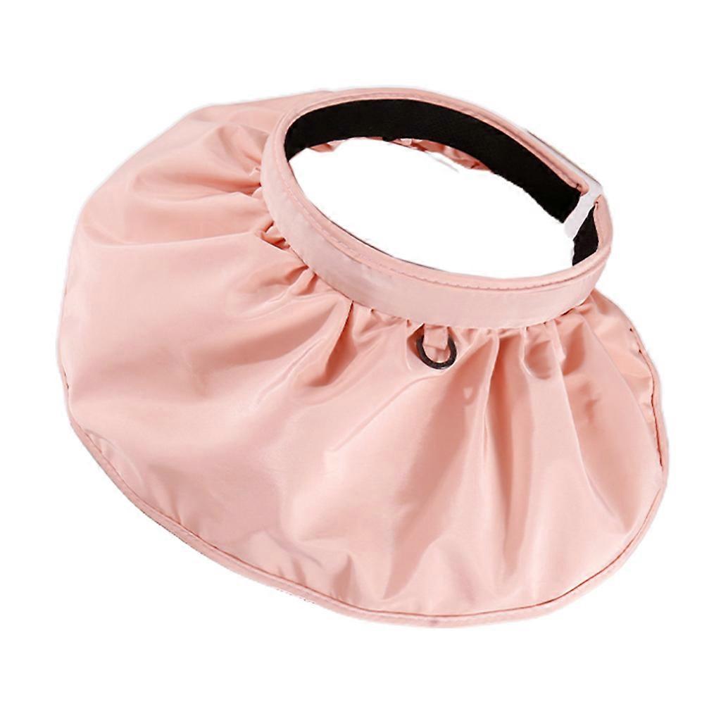 Frauen Sommer für Sonne Hut Plissee Krempe Halbgeschlossene Schlaufe Leere Top Cap Sonnenlicht zum Schutz für Golf Tennis Training Rosa