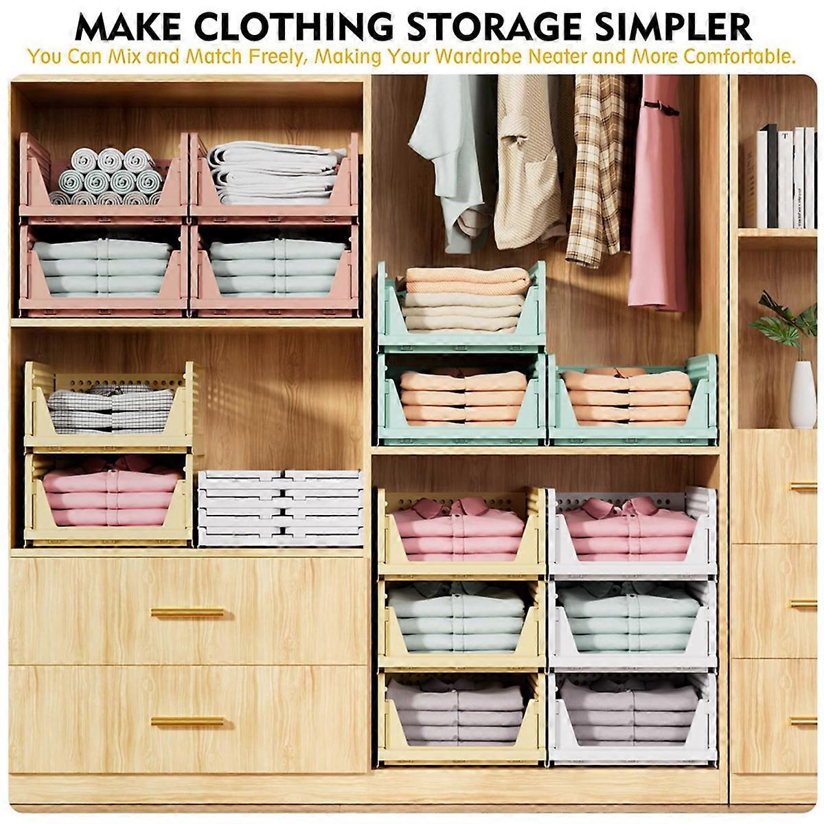 Stackable Wardrobe Storage Box, Multi-Function Foldable Storage Box